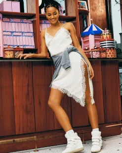 Mavis White Suede