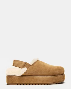 Mellow Faux Fur Cognac Suede