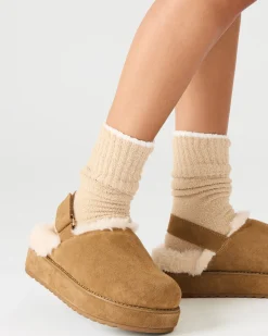 Mellow Faux Fur Cognac Suede