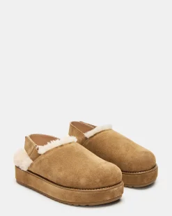 Mellow Faux Fur Cognac Suede