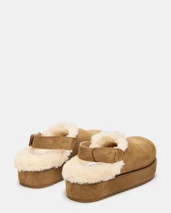 Mellow Faux Fur Cognac Suede