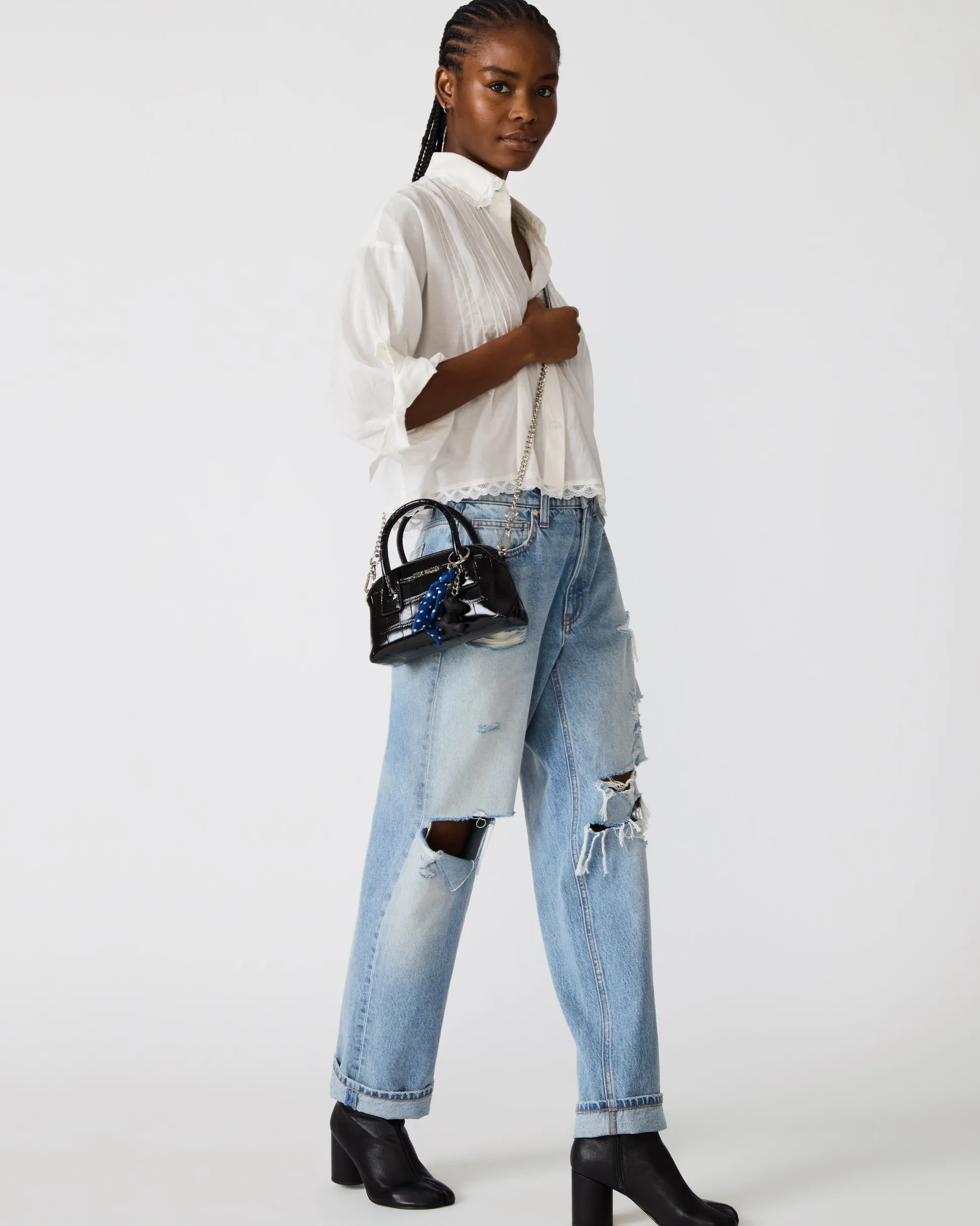 Melodie Bag Black Crocodile