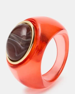 Oval-cut Jelly Ring Red