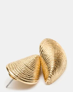 Oyster Shell Earings Gold