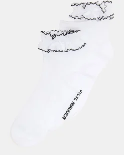 2 Pack Ava Ruffle Socks White