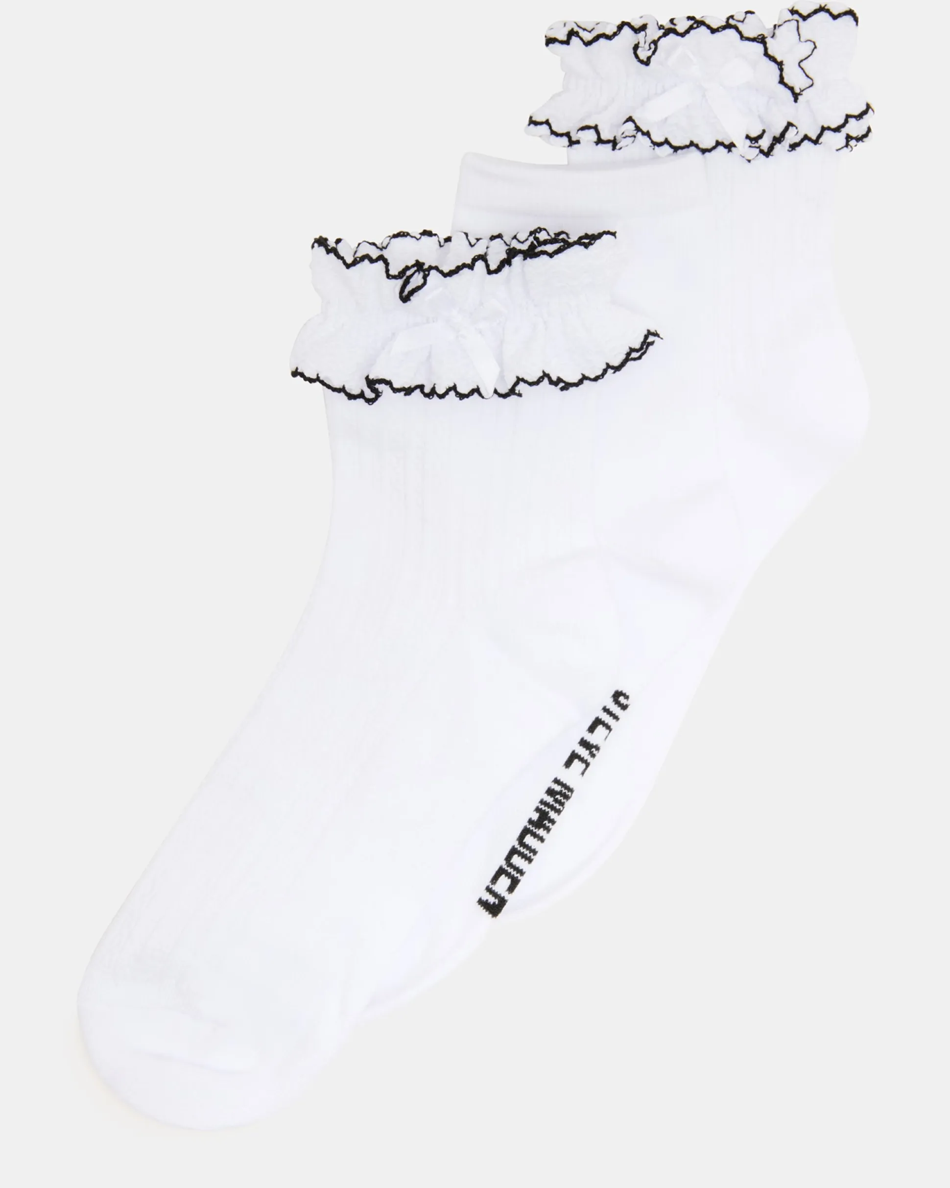 2 Pack Ava Ruffle Socks White