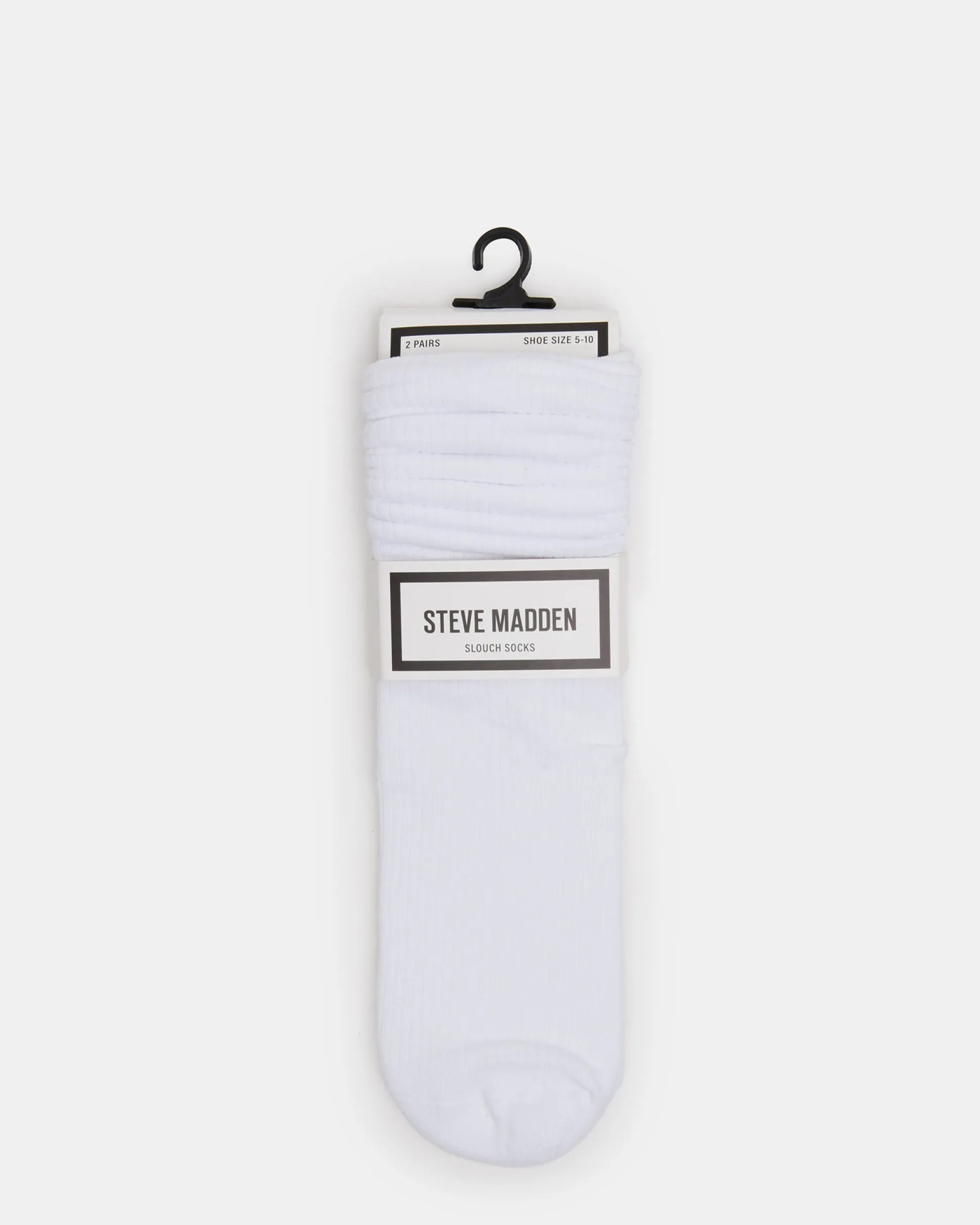2 Pack Rib Slouch Socks White