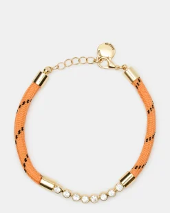 Pave Cord Anklet Orange