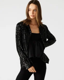 Payton Sequin Blazer Black