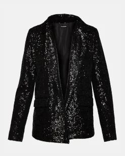 Payton Sequin Blazer Black