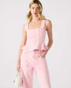 Penelopi Denim Top Pink