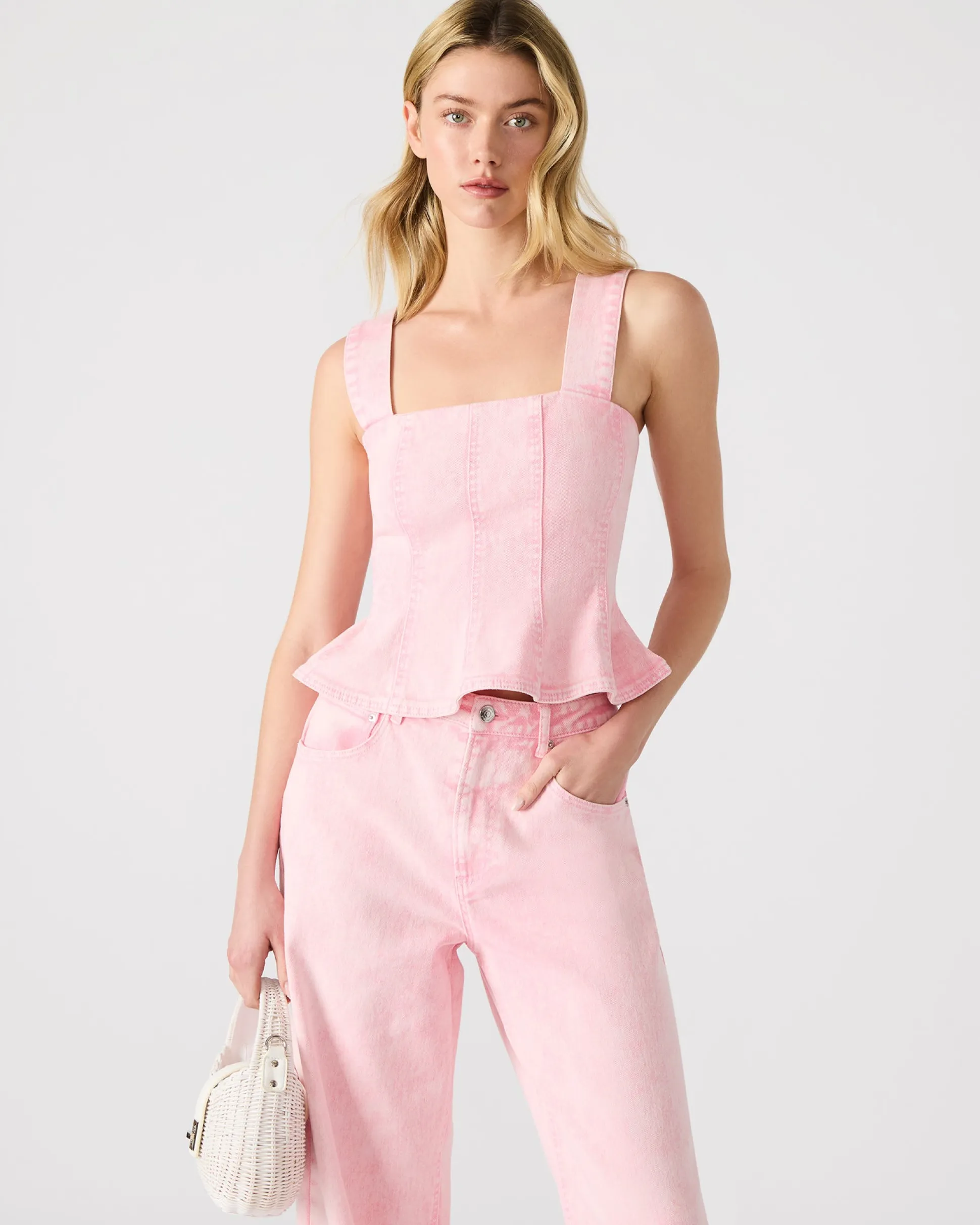 Penelopi Denim Top Pink
