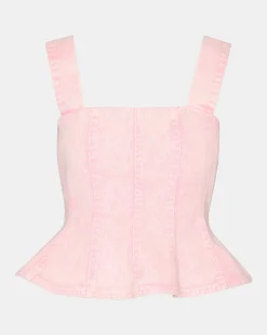 Penelopi Denim Top Pink