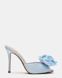 Priya Flower Blue Satin