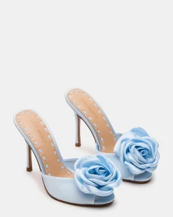 Priya Flower Blue Satin