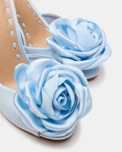 Priya Flower Blue Satin
