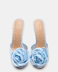 Priya Flower Blue Satin