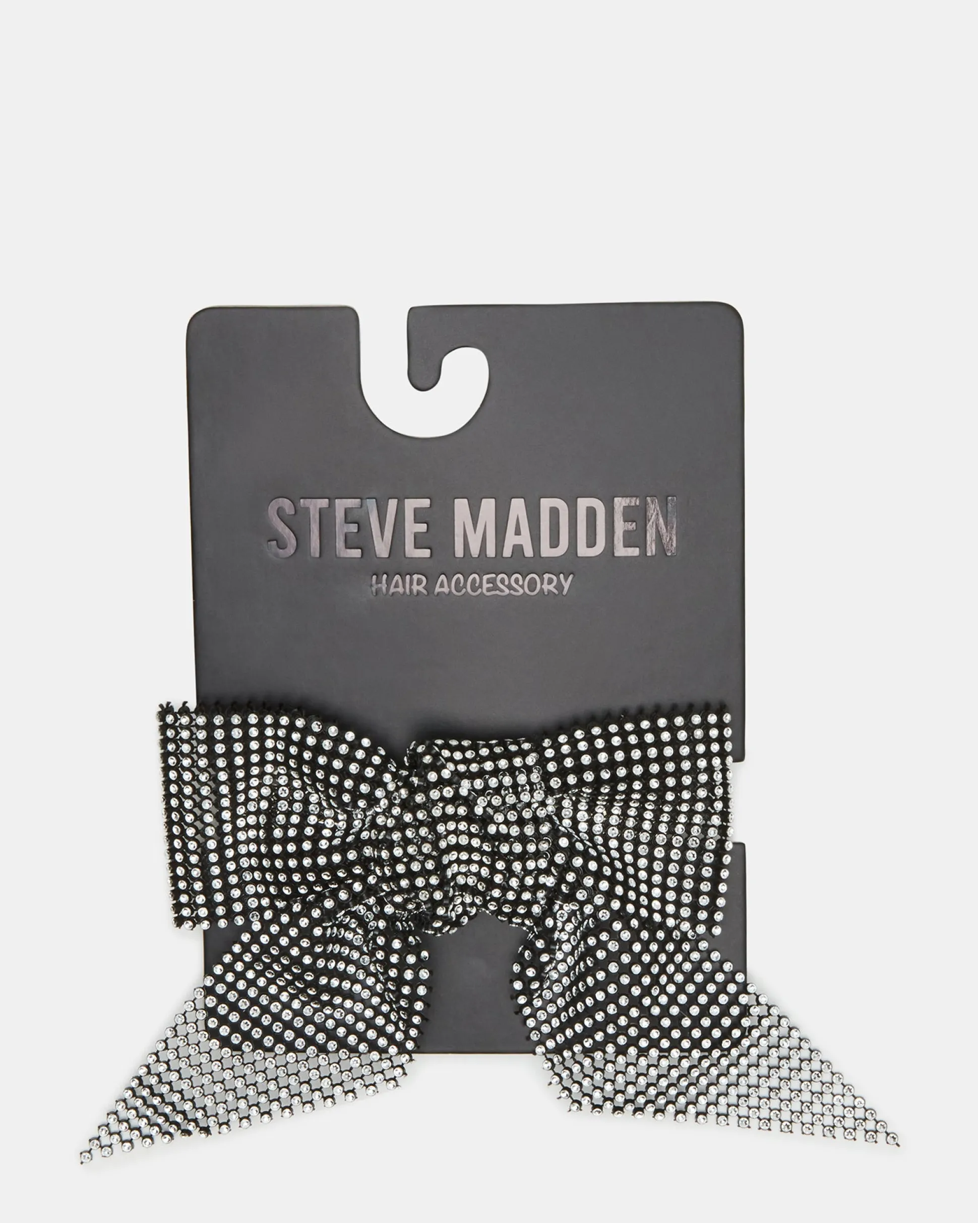 Rhinestone Mesh Hair Bow Black/silver