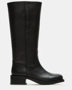 Riggs Black Leather Wide Calf