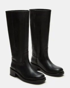 Riggs Black Leather Wide Calf