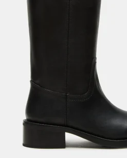 Riggs Black Leather Wide Calf
