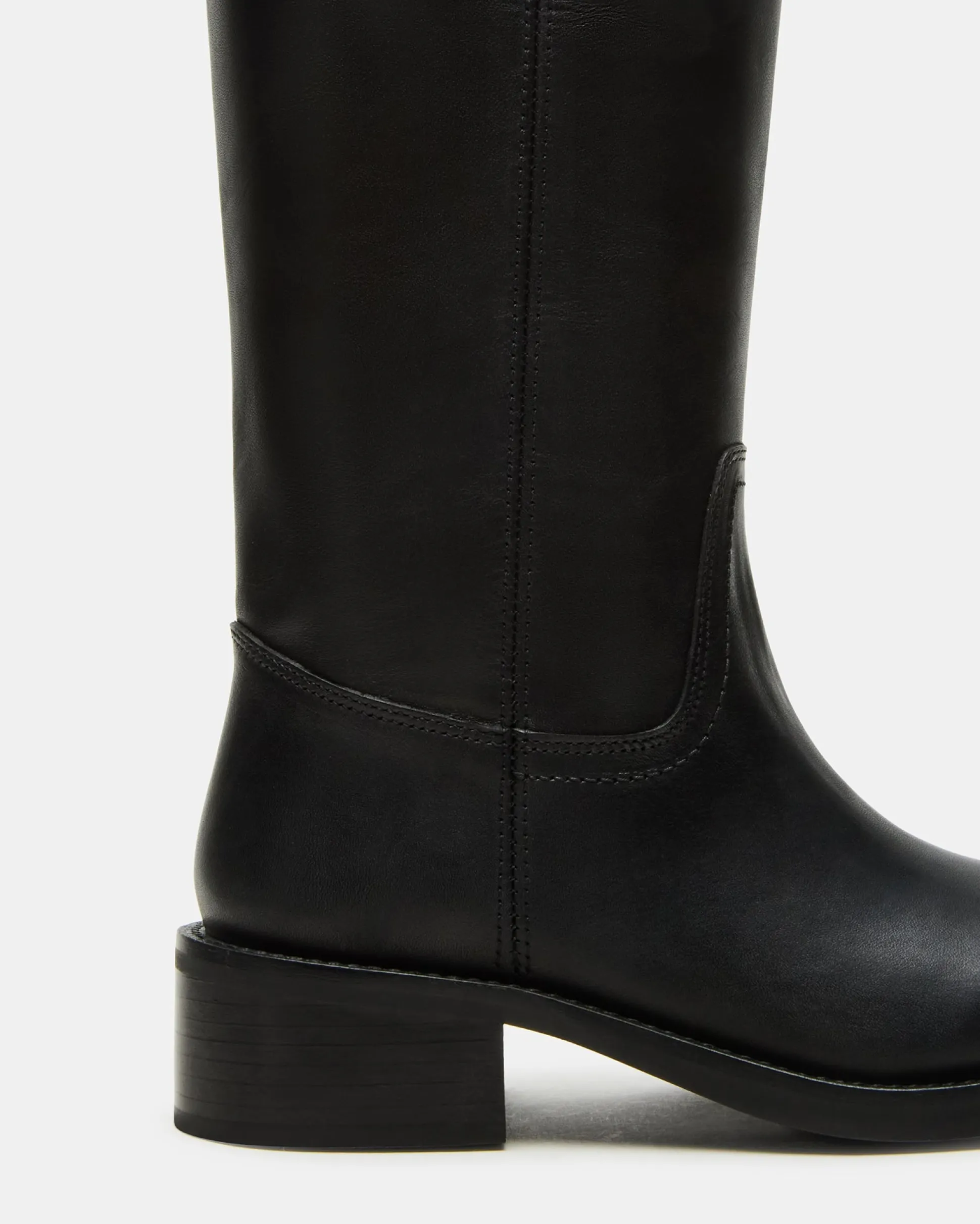Riggs Black Leather Wide Calf