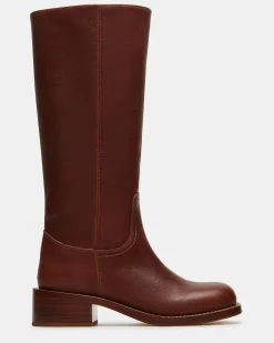 Riggs Rust Leather Wide Calf