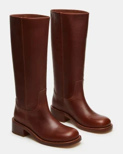 Riggs Rust Leather Wide Calf