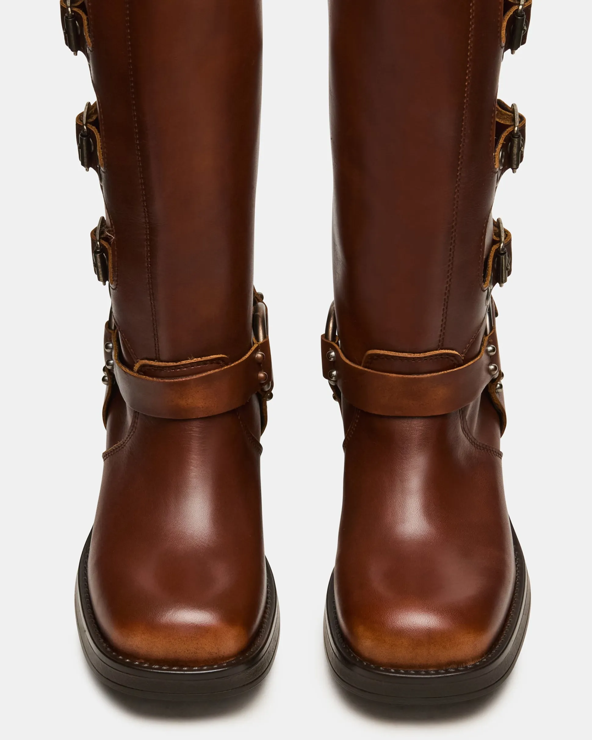 Rocky Cognac Distressed Wide Calf