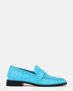 Ronie Ostrich Turquoise Leather