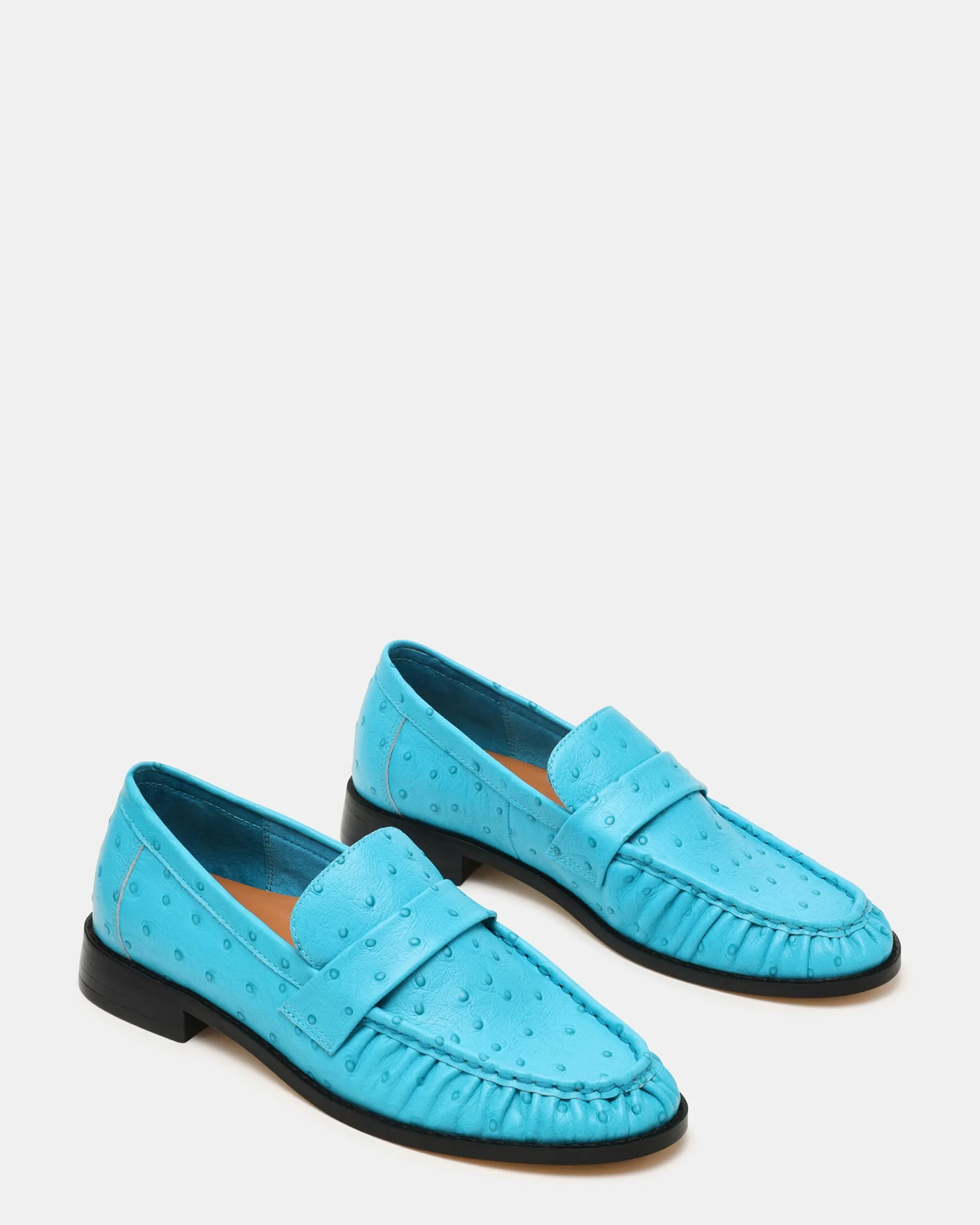 Ronie Ostrich Turquoise Leather