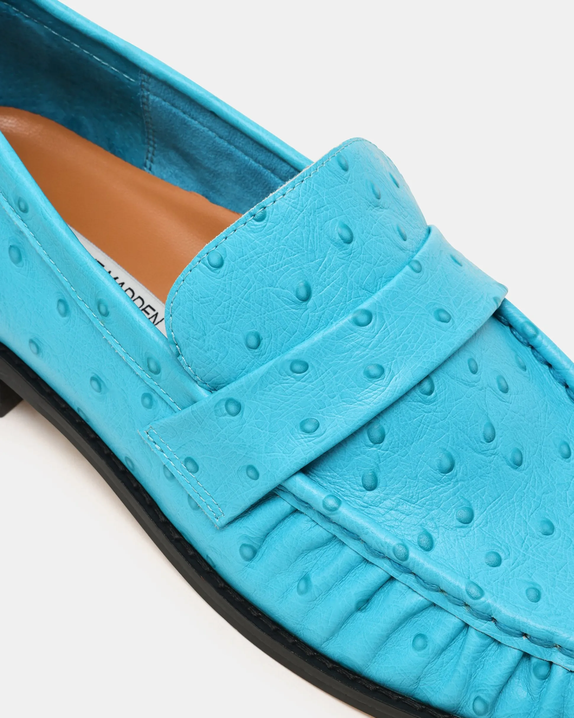 Ronie Ostrich Turquoise Leather