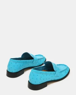 Ronie Ostrich Turquoise Leather