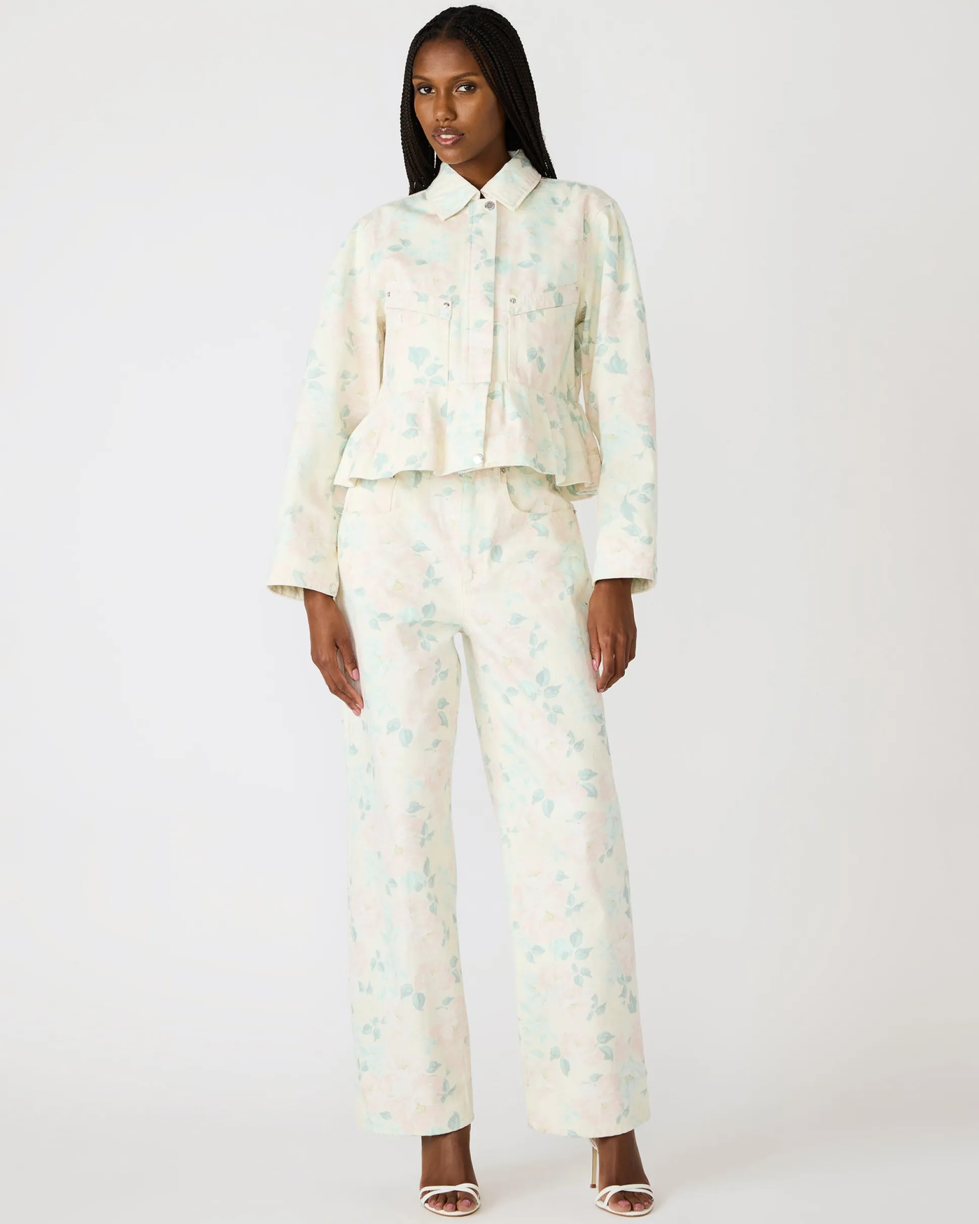 Sloan Floral Jacket Peach Beige