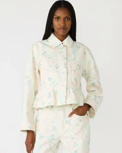 Sloan Floral Jacket Peach Beige