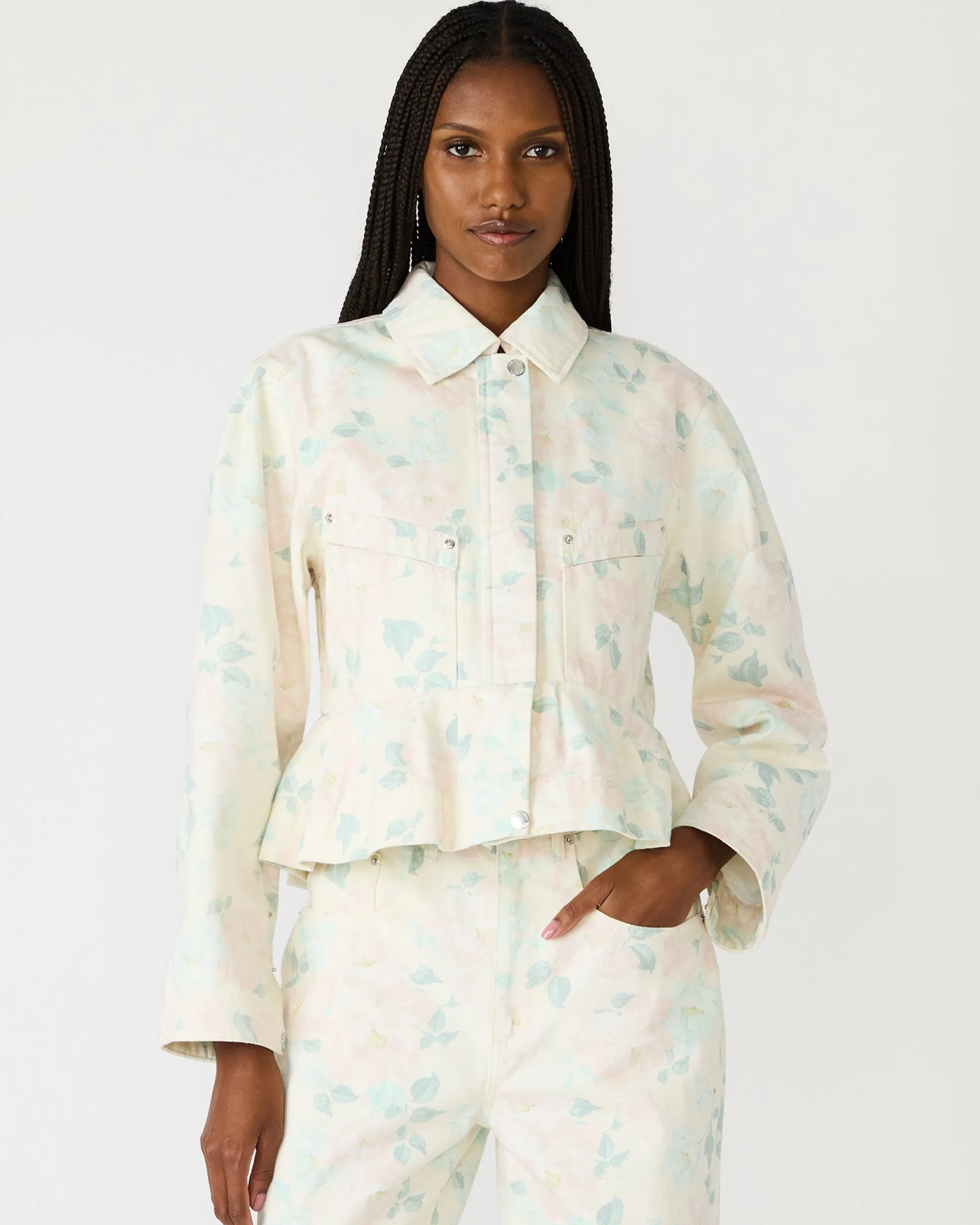 Sloan Floral Jacket Peach Beige