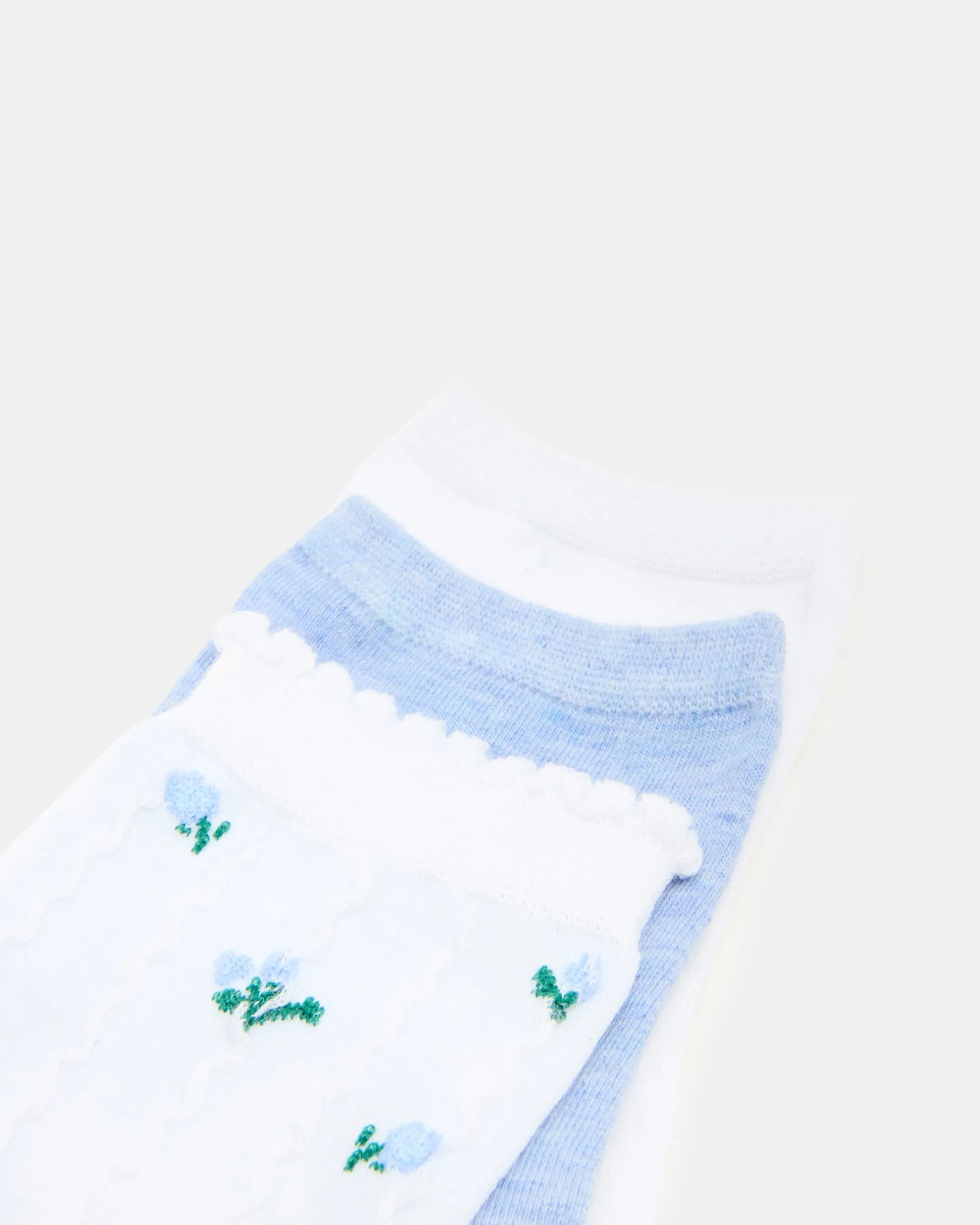3 Spring Pack Flower Socks White Multi