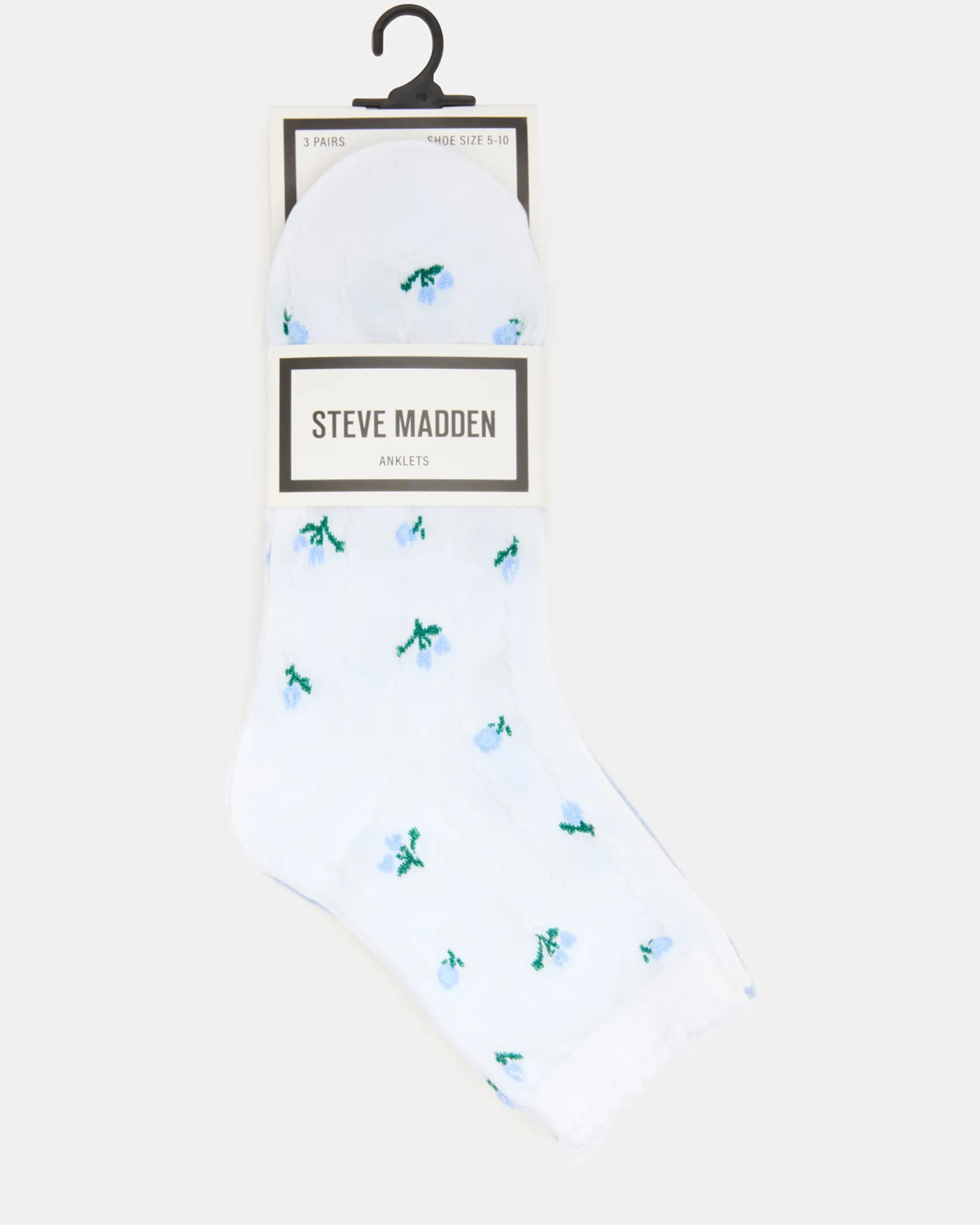 3 Spring Pack Flower Socks White Multi