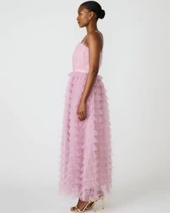 Tiered Tulle Gown Dawn Pink