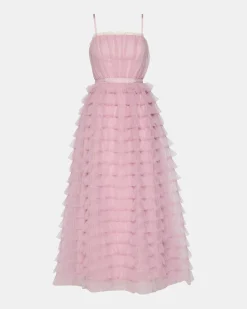 Tiered Tulle Gown Dawn Pink