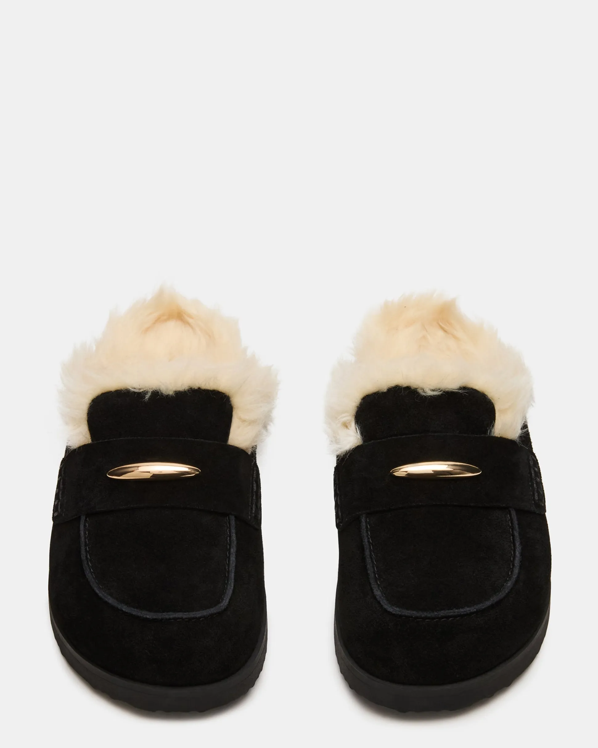 Tobin Faux Fur Black Suede