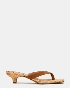 Tracie Raffia Chestnut Suede