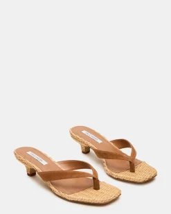 Tracie Raffia Chestnut Suede