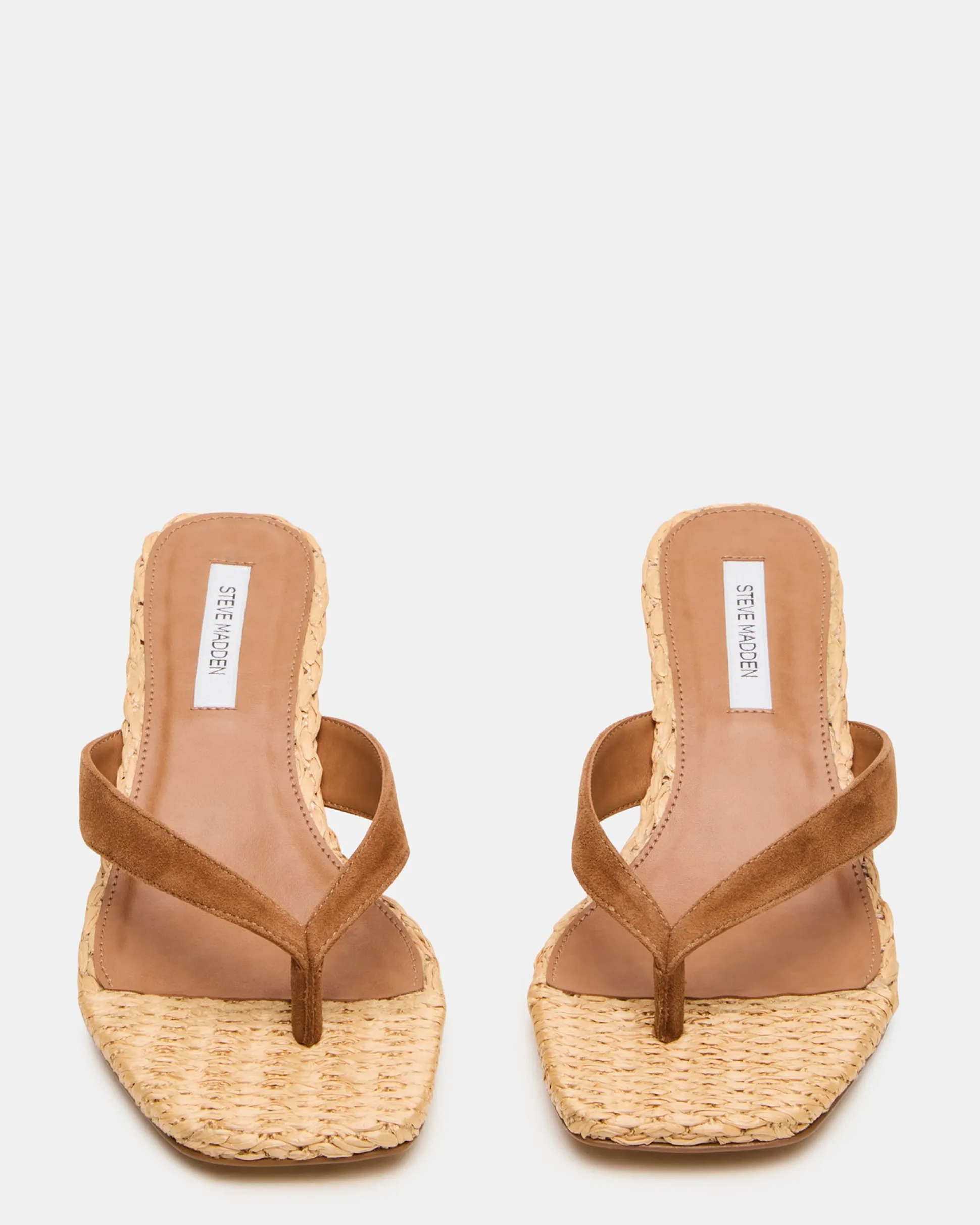 Tracie Raffia Chestnut Suede
