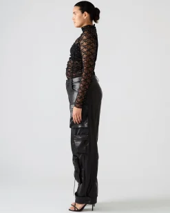 Vegan Leather Duo Pant Black