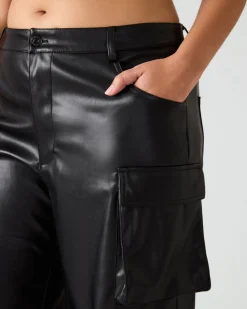 Vegan Leather Duo Pant Black
