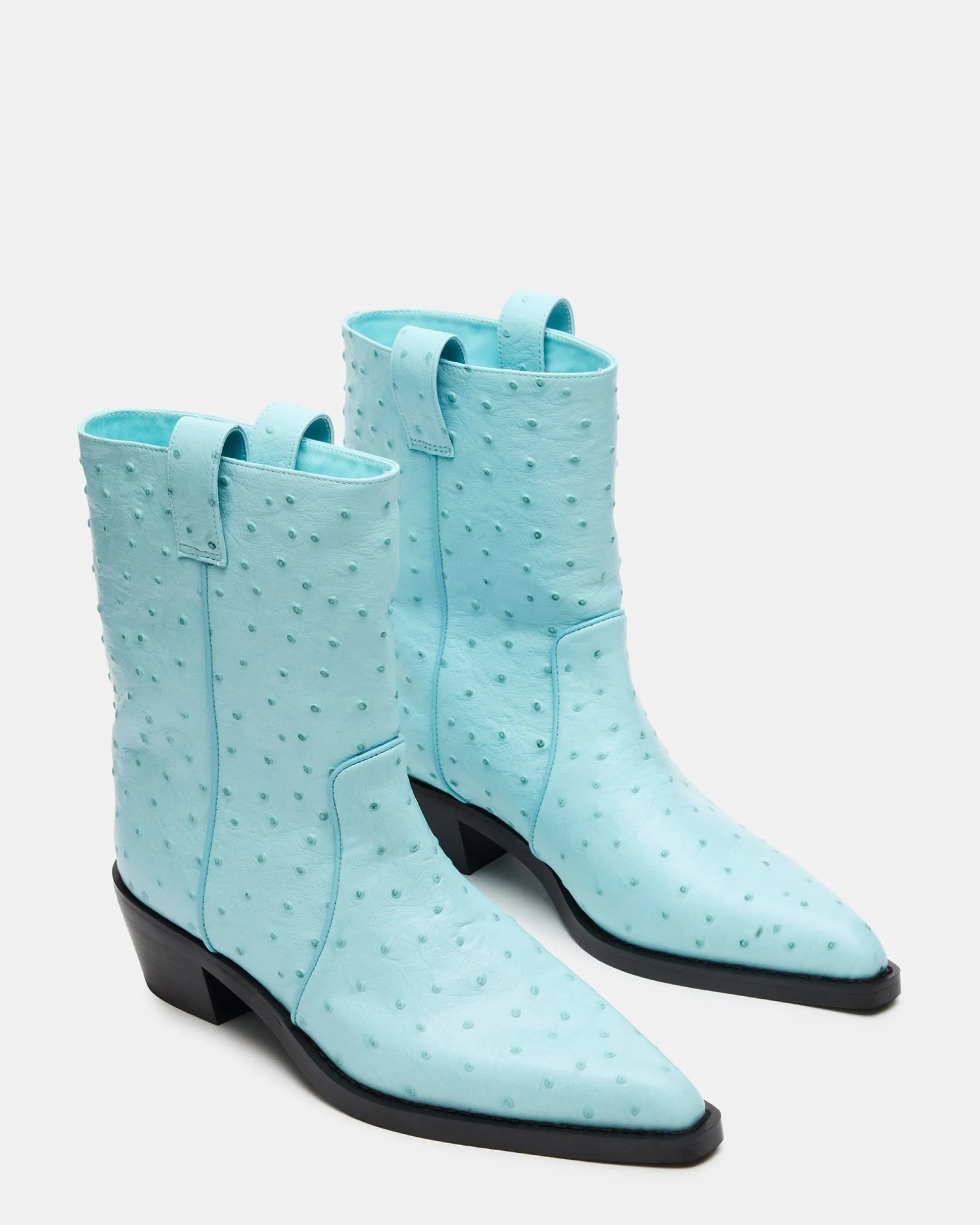 Vinny Ostrich Turquoise Leather