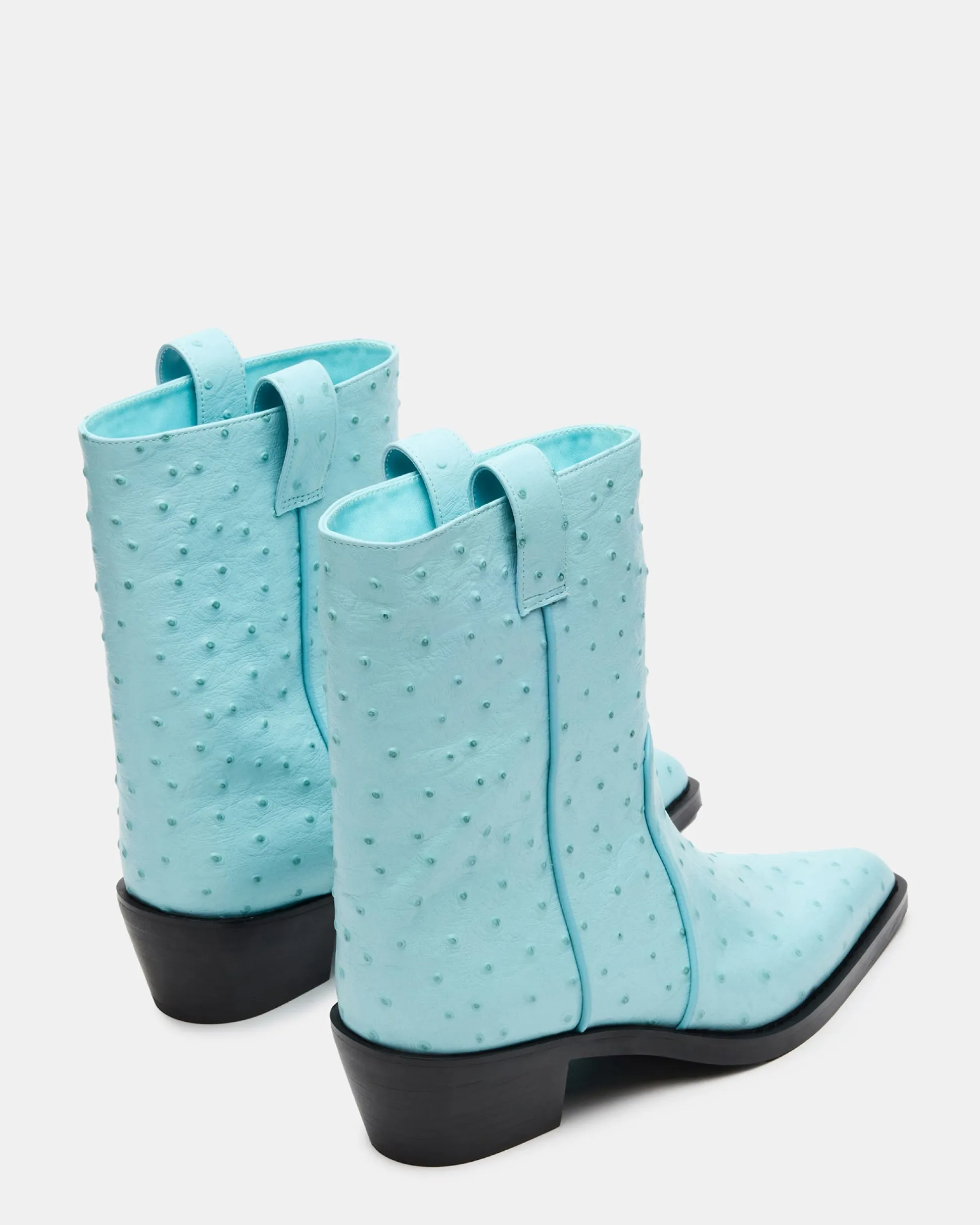Vinny Ostrich Turquoise Leather